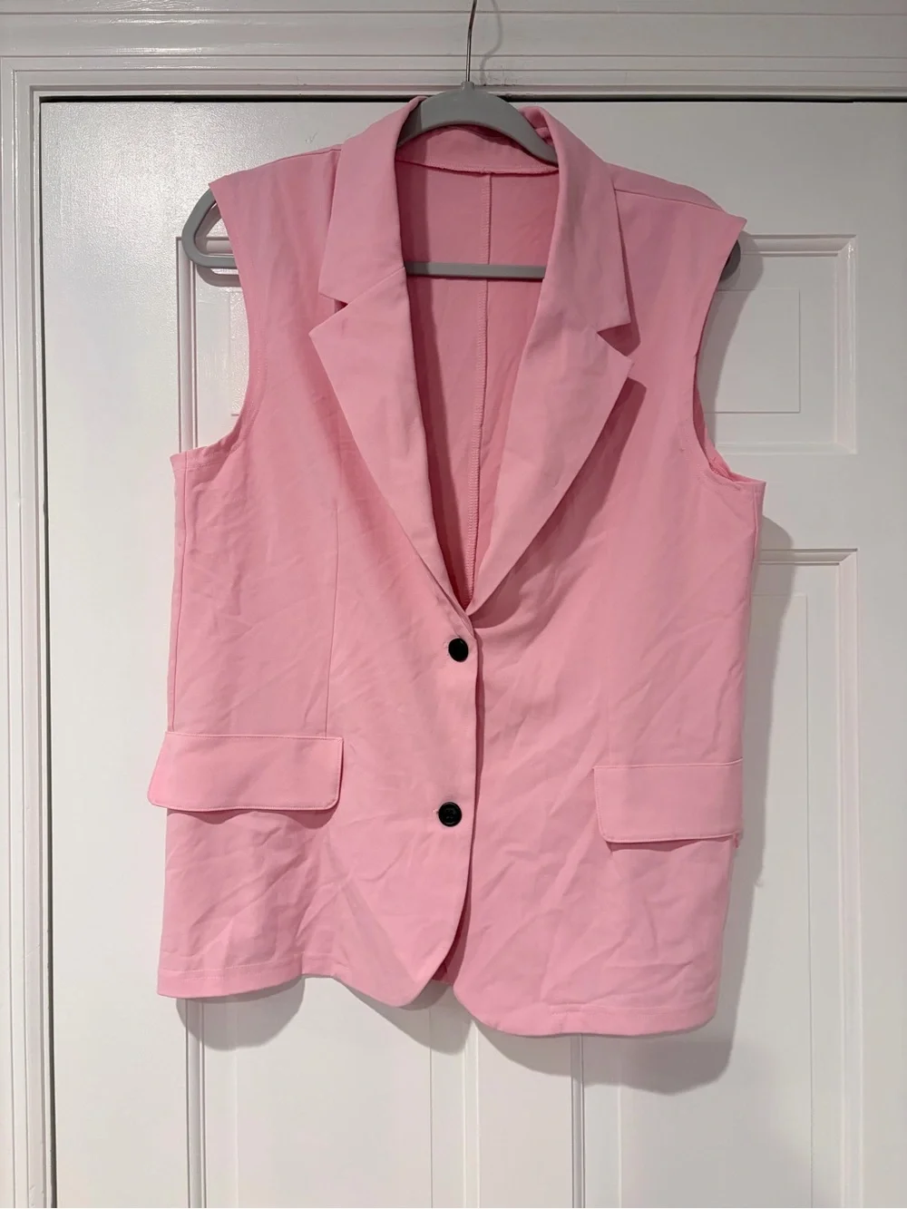 Weissman Light Pink Sleeveless Blazer Vest
